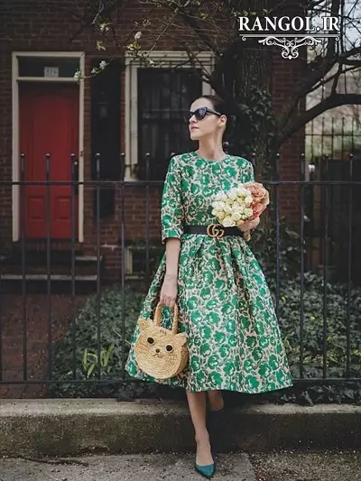 لباس مجلسی میدی پیراهن زنانه قد میدی متوسط شیک جدید