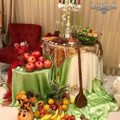 تزیین سفره شب یلدا دیزاین میز چله شیک جدید خاص مدل ایده