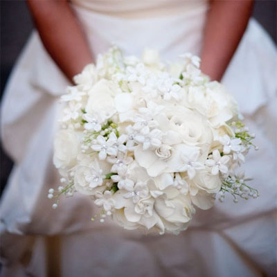 مدل دسته گل عروس سفید شیک | دسته گل عقد عروسی