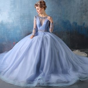 مدل لباس نامزدی و عقد آبی رنگ شیک جدید