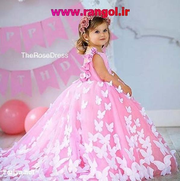 مدل لباس پرنسسی دختر کوچولوها برای پیراهن تولد دختر بچه ها