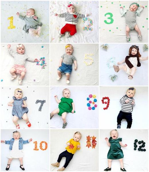 ایده عکاسی تولد و ماهگرد نوزاد و کودک. ایده تم تولد عدد ماهگرد