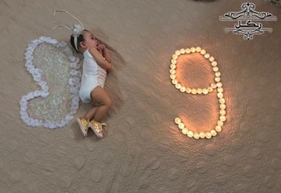 ایده عکس ماهگرد تولد نوزاد کودک ساخت عدد
