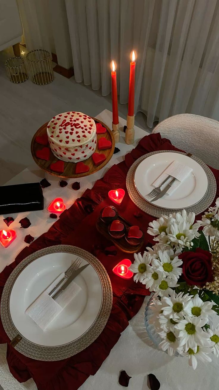 تزیین میز عاشقانه رمانتیک برای تولد