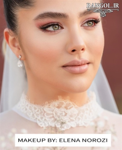 عروس با ابروهای پرپشت و  طبیعی نچرال میکاپ آرایش عروس