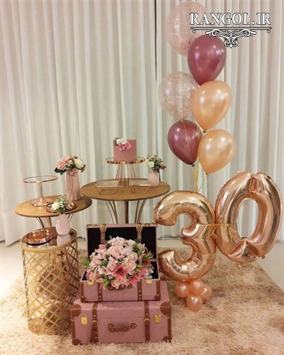 مدل تزیین میز تولد دکور دیزاین جشن تولد شیک لاکچری ساده کم هزینه تشریفات تولد