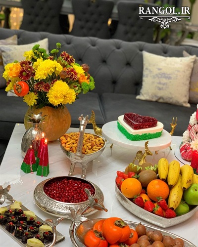 تزیین سفره شب یلدا دیزاین میز چله شیک جدید خاص مدل ایده