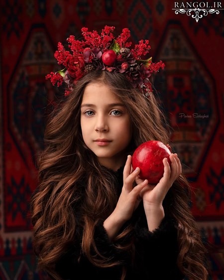 گل سر تل سر شب یلدا اناز هندوانه قرمز دخترانه