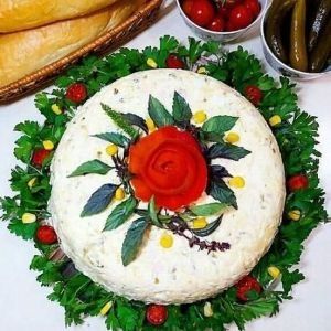 طرز تهیه سالاد الویه قالبی + تزیین دیزاین شیک جدید سالاد الویه