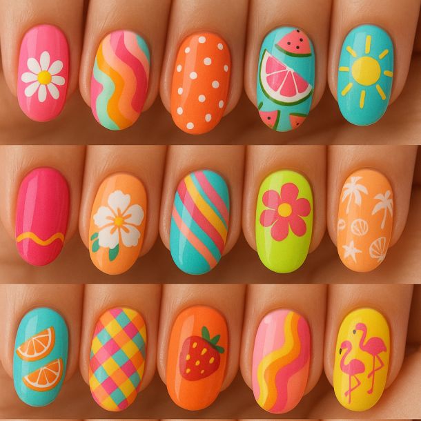 صدها مدل طراحی ناخن تابستانی با رنگ های شاد💅 ایده لاک ناخن تابستونی
